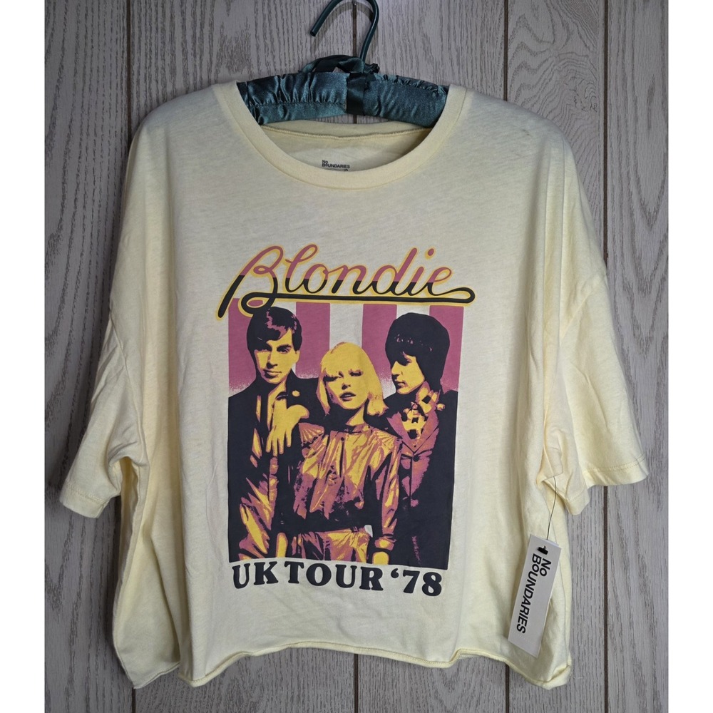 No Boundaries Blondie UK Tour 78 Cropped Graphic Tee Yellow 2XL NB36HG267311